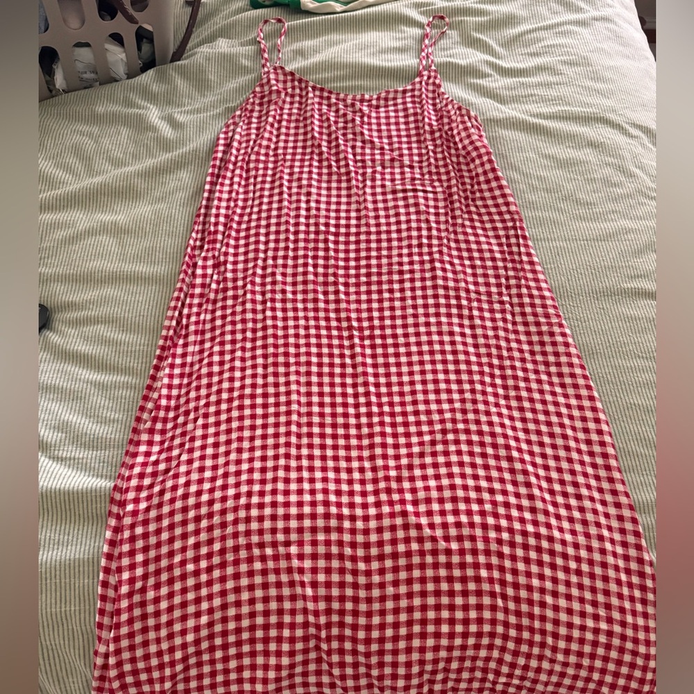 Show Me Your MuMu Red Gingham Midi Dress